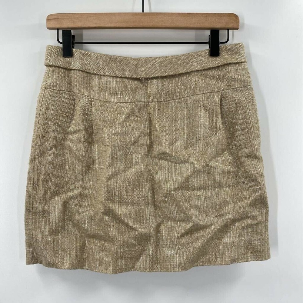 J. Crew Mini Pencil Skirt Tan Lined Woven